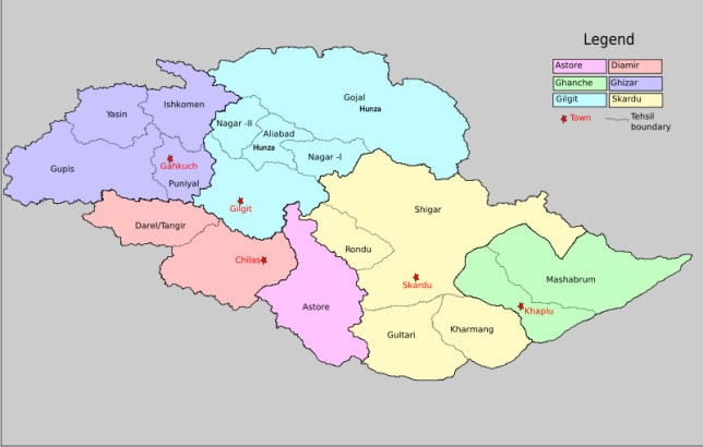 map of burushaski speaker areas